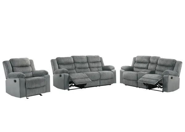 Max Reclining Sofa & Loveseat (Gray)