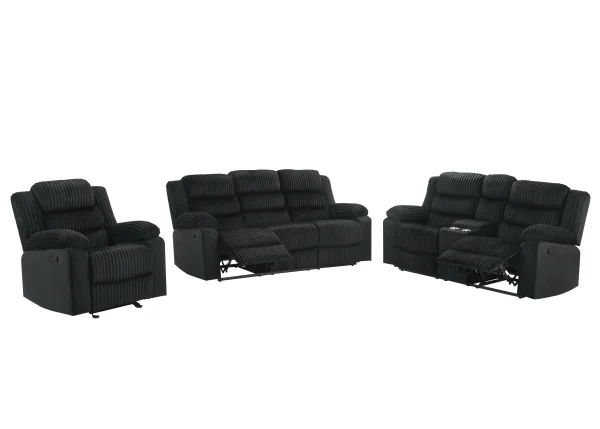 Max Reclining Sofa & Loveseat (Black)