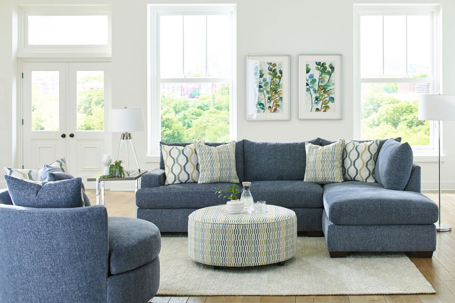 3140 Tampa Indigo Swivel Chair