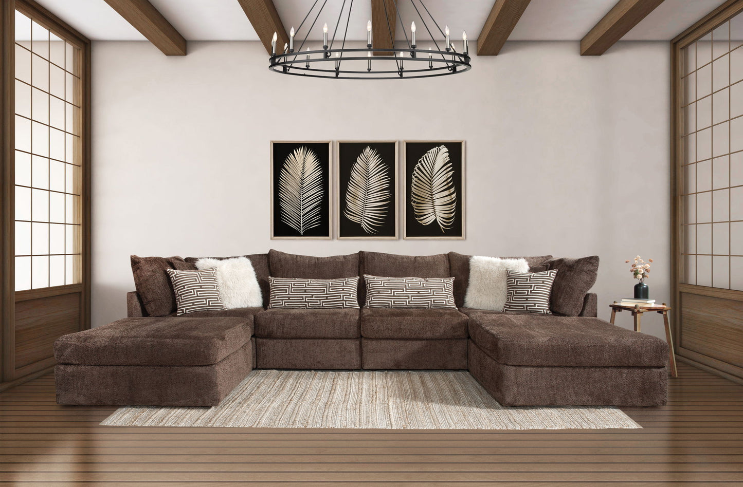 2880 Tess Chocolate 6 PC Sectional
