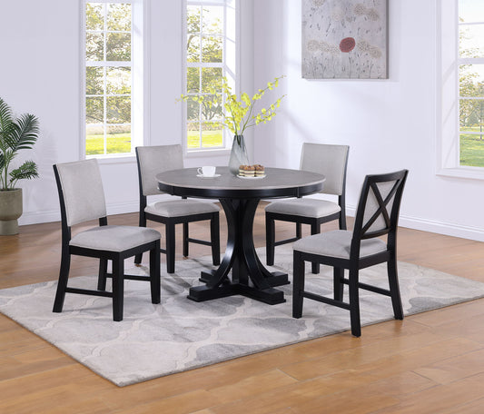 Harriet - 5 Piece Dining Room Set - Charcoal / Gray