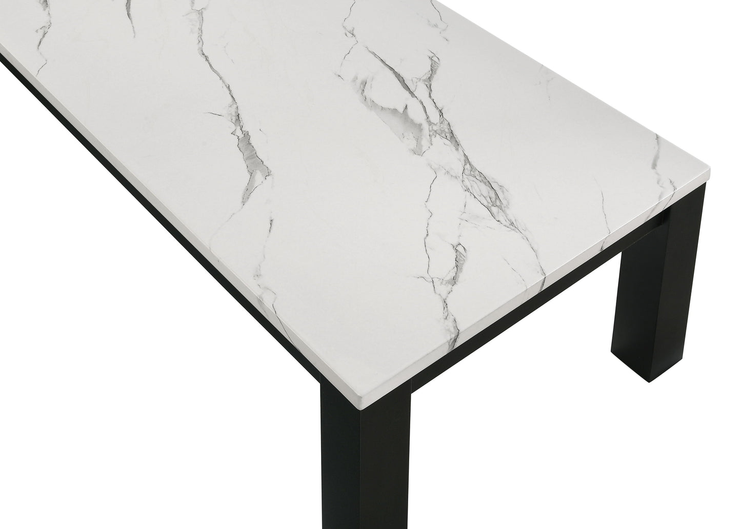 Ivy - 3 Piece Faux Marble White Cocktail Set - White / Black