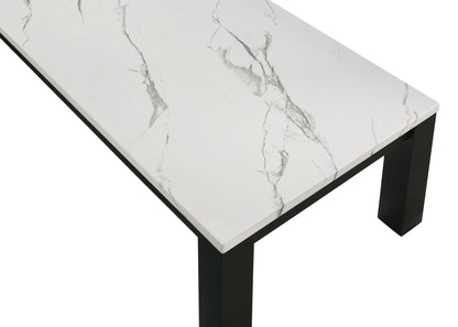 Ivy - 3 Piece Faux Marble White Cocktail Set - White / Black