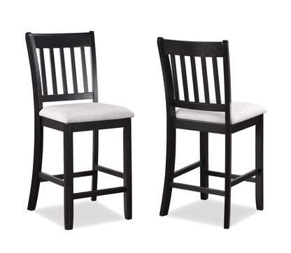 Salvador - 5 Piece Counter Height Set - Charcoal / White