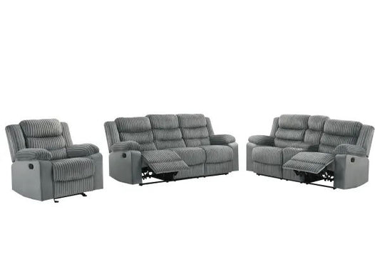 Max Reclining Sofa & Loveseat (Gray)