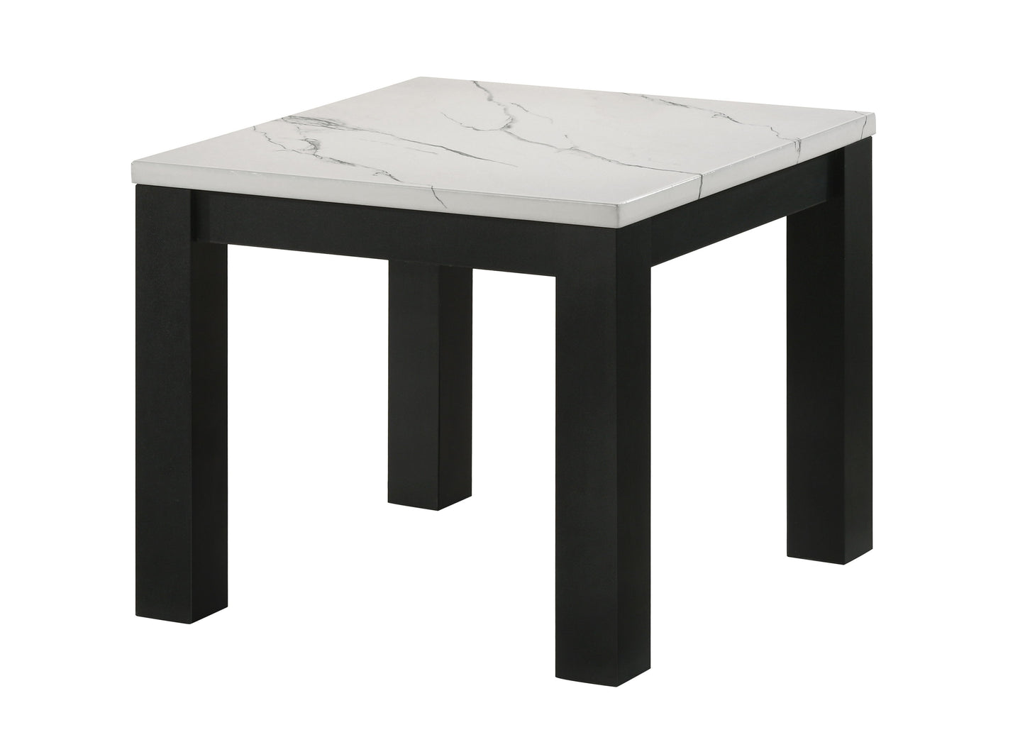 Ivy - 3 Piece Faux Marble White Cocktail Set - White / Black