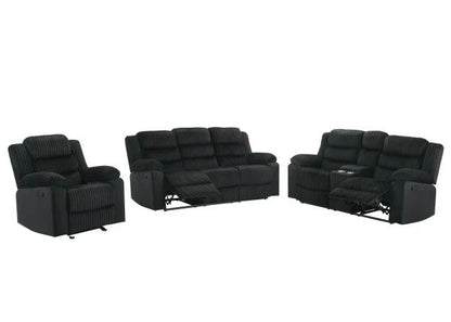 Max Reclining Sofa & Loveseat (Black)