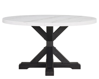 Varley - 5 Piece Round Dining Room Set - White / Gray