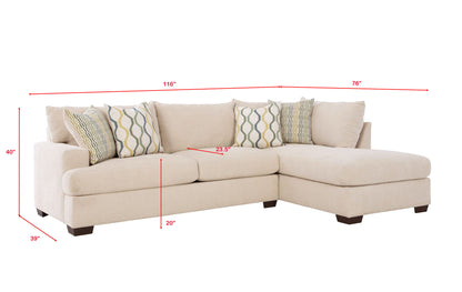 3140 Tampa Cream 2 PC Sectional