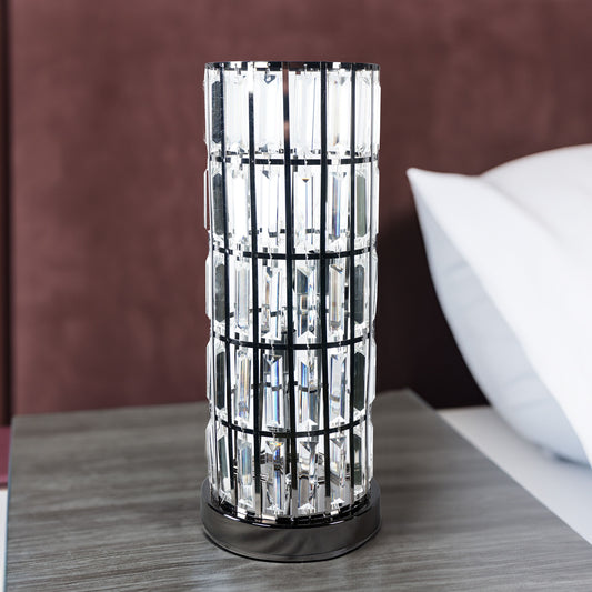 Column - Nickel Table Lamp - Black