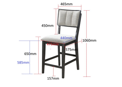 Cline - Counter Height Chair (Set of 2) - Charcoal / Gray