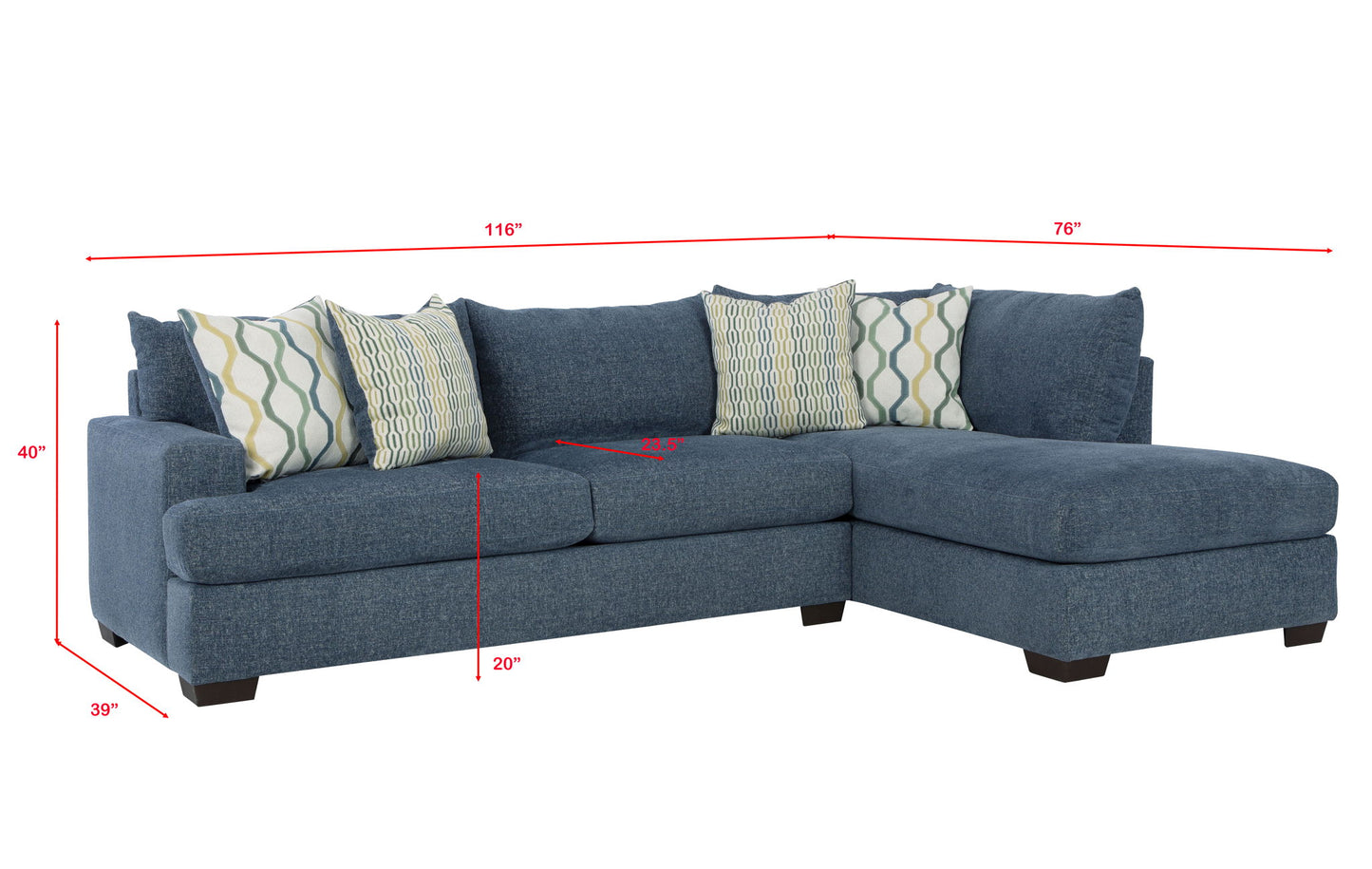 3140 Tampa Indigo 2 PC Sectional