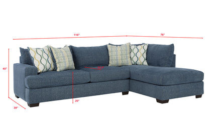 3140 Tampa Indigo 2 PC Sectional