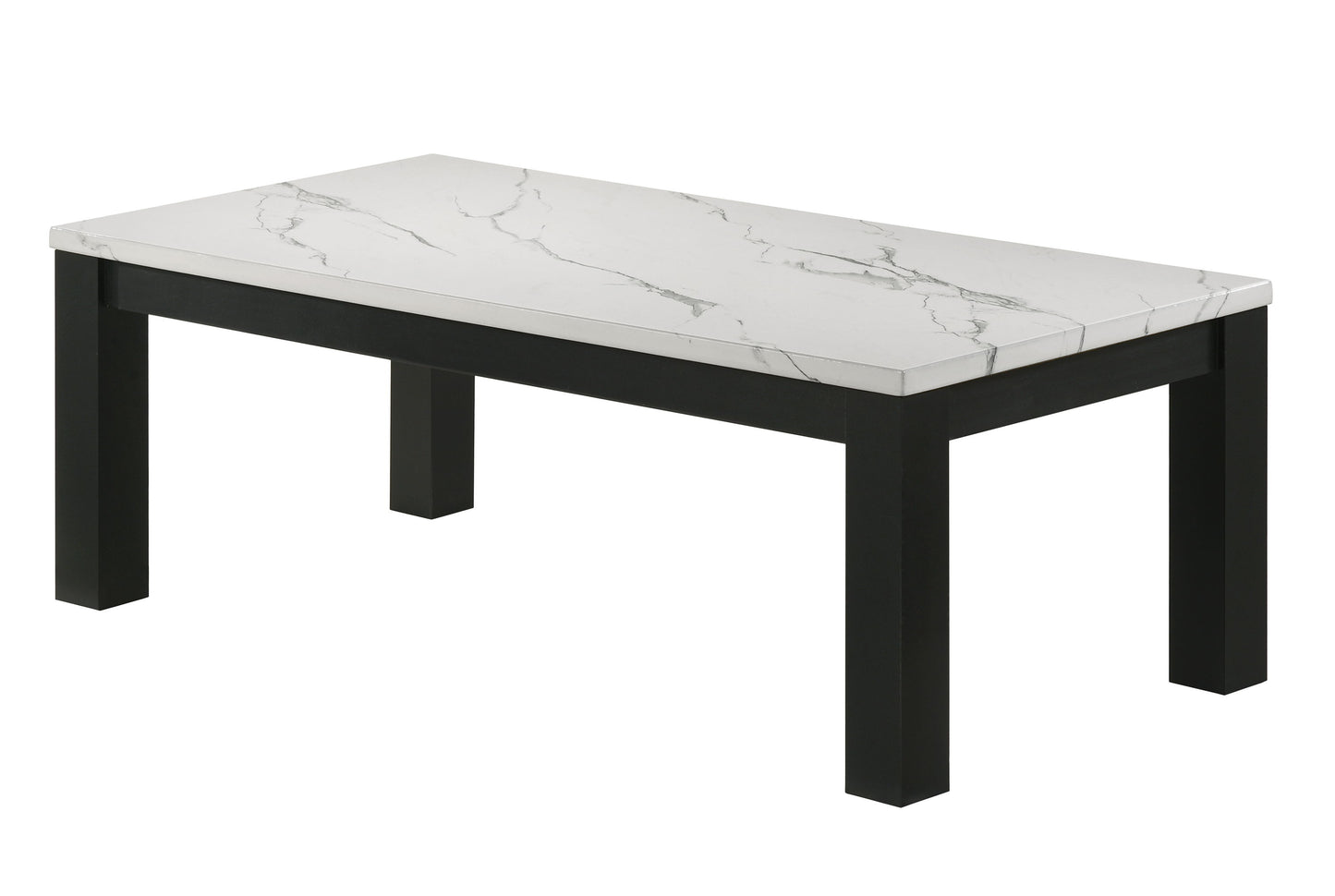 Ivy - 3 Piece Faux Marble White Cocktail Set - White / Black