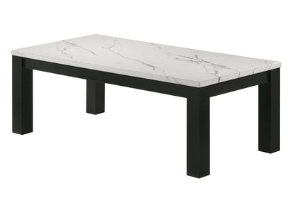 Ivy - 3 Piece Faux Marble White Cocktail Set - White / Black