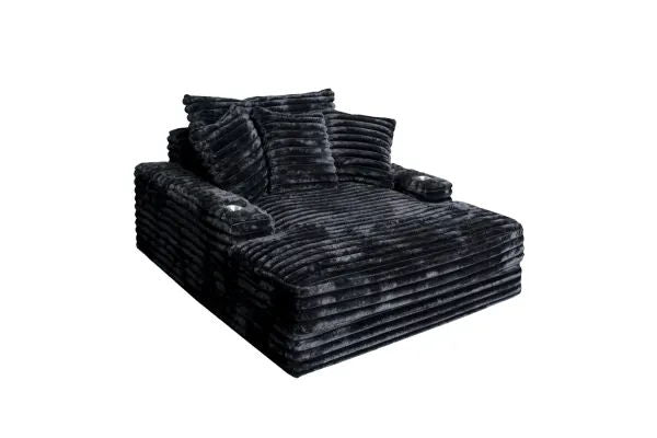 Amy Double Chaise Chair (Black)